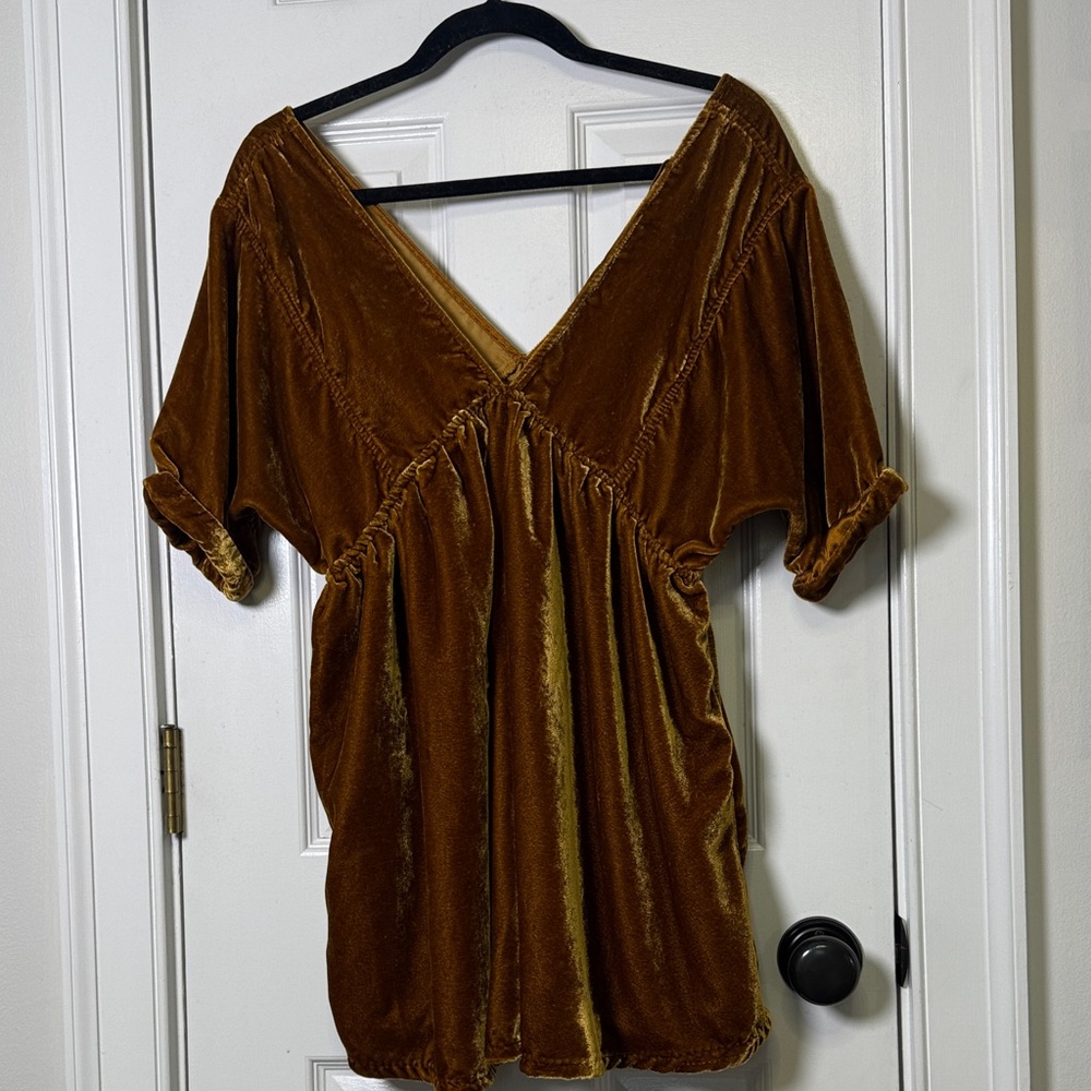 Free People Easy Street Crushed Velvet Mini Dress XS - Picture 6 of 12